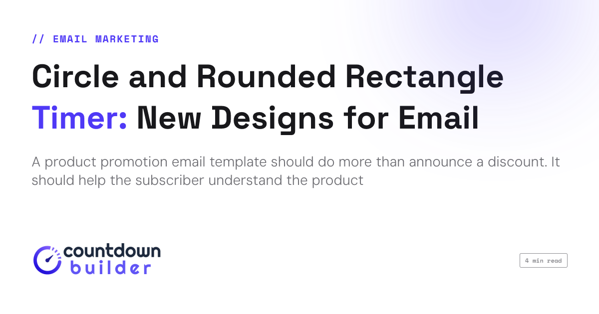 Circle and Rounded Rectangle Timer: New Designs for Email