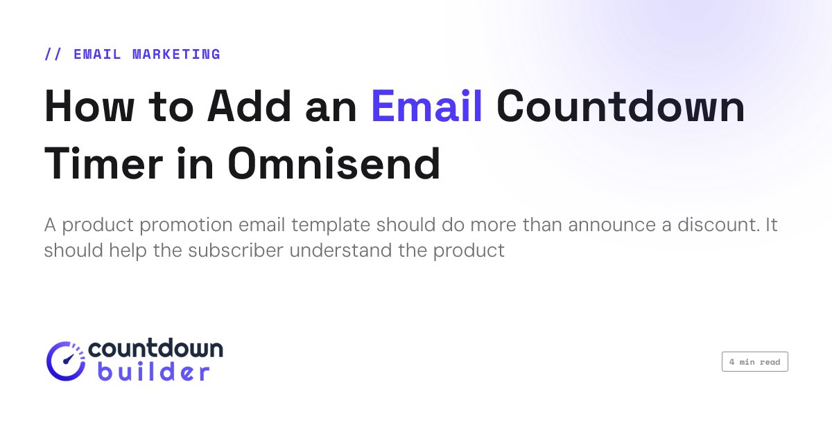 How to Add an Email Countdown Timer in Omnisend